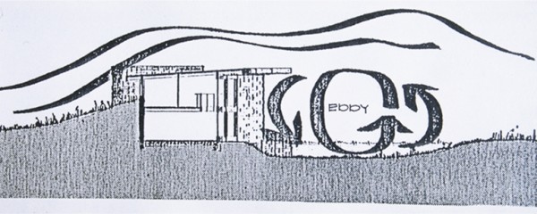 Wright’s sketch of air flow around the Solar Hemicycle